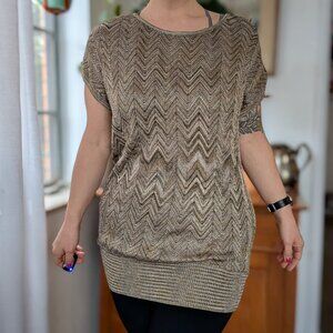 SHIMMERSTRAVAGANZA - INC International Concepts - Metallic chevron tunic 1X
